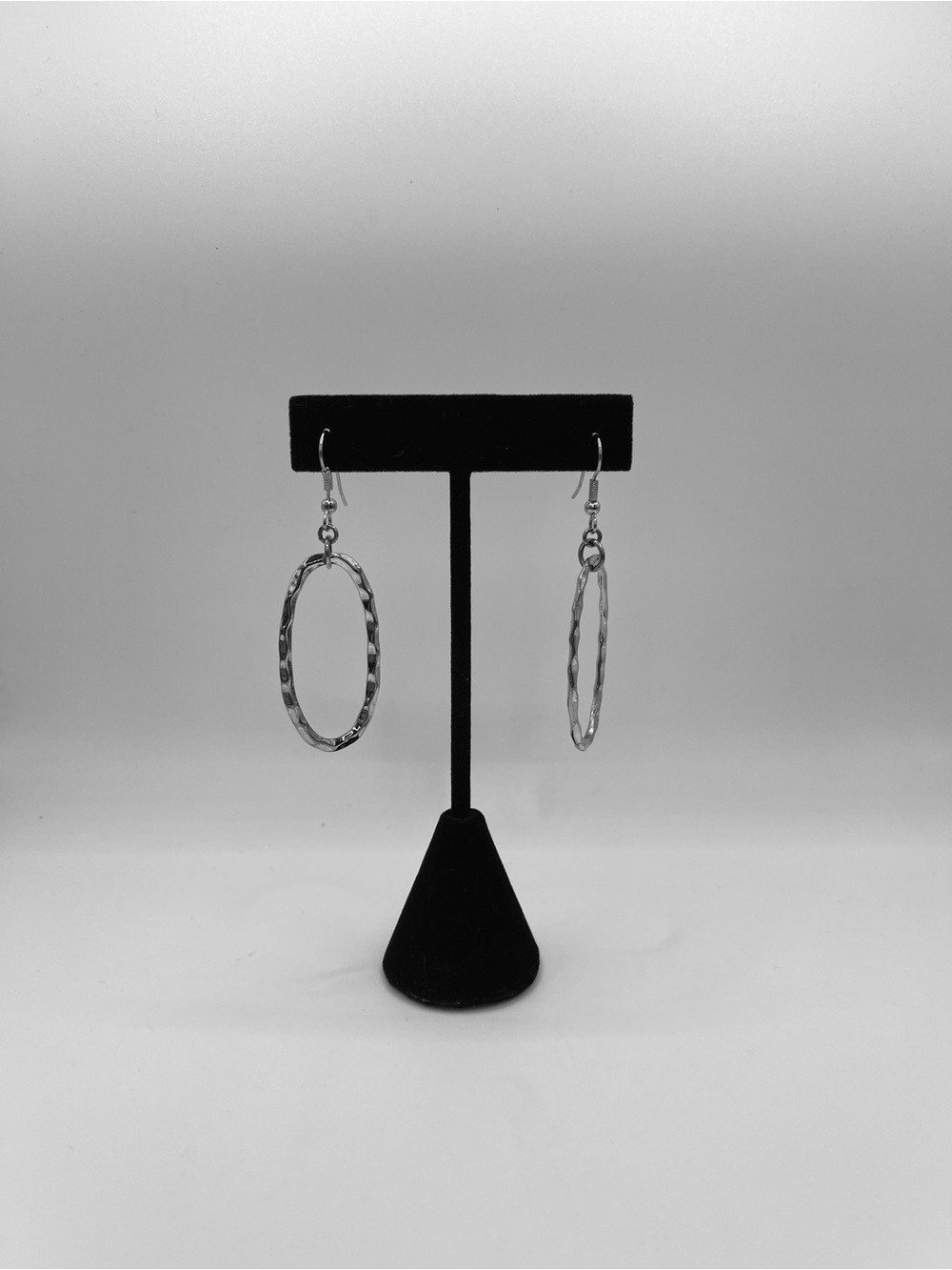 Silver Twisted Hoop Drop Earrings - Women Jewelry